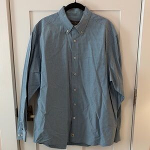 Eddie Bauer Blue Checkered Dress Shirt